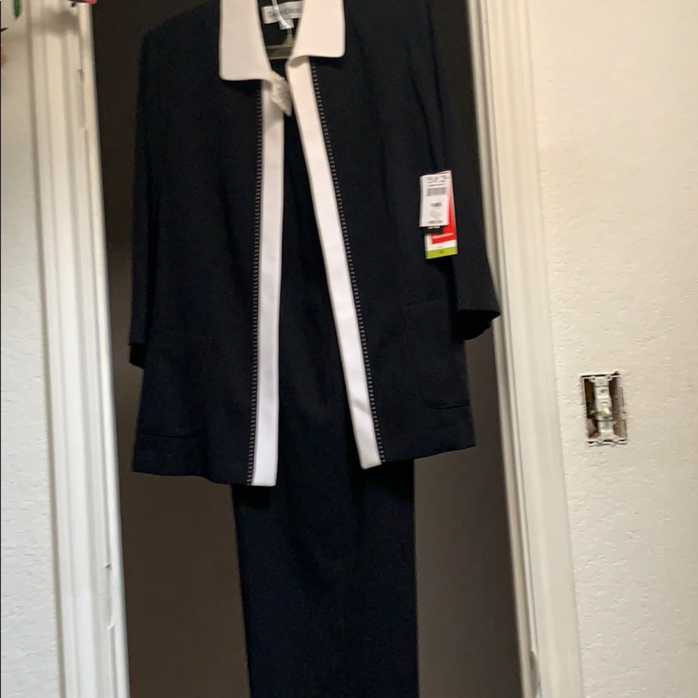 Black two-piece with the cream trim